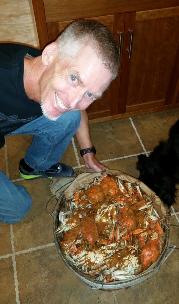 A bushel of Maryland Blue Crabs seasoned by the gods!