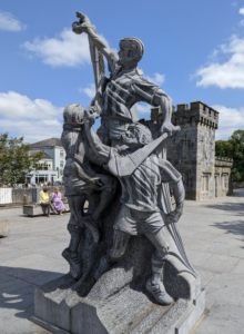 A statue of hurling in action in Kilkenny